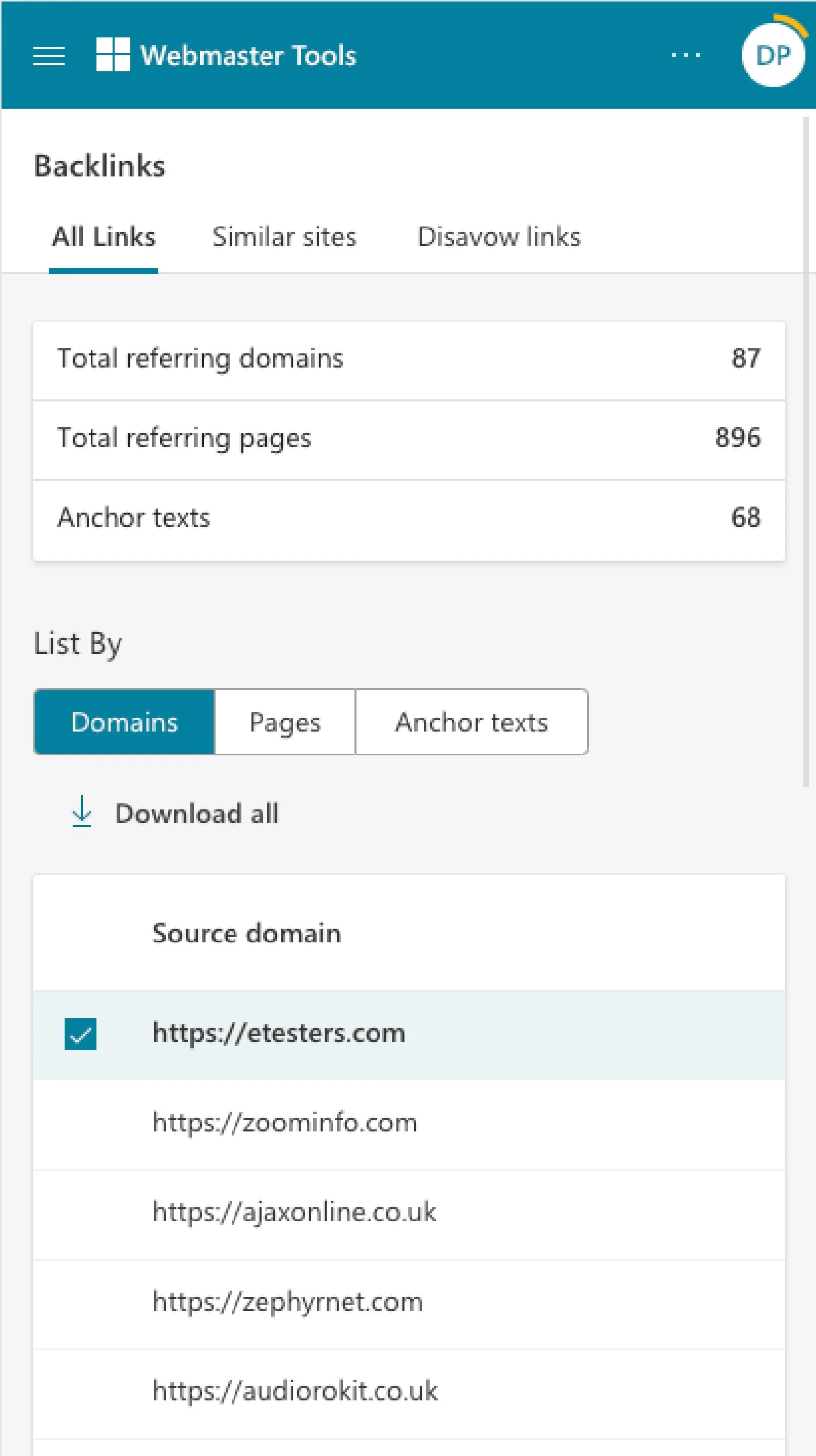 Bing Webmaster Tools screenshot 5