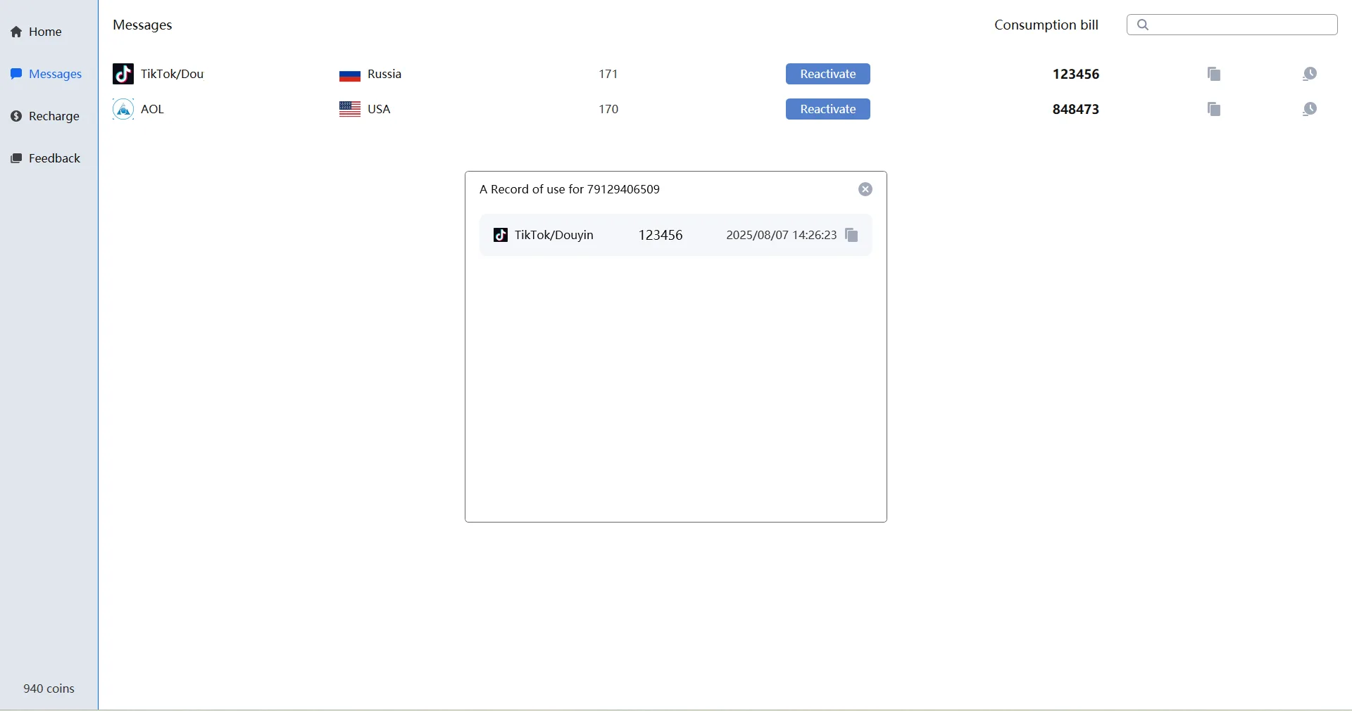 Temporary Phone Numbers - Receive SMS online screenshot 2