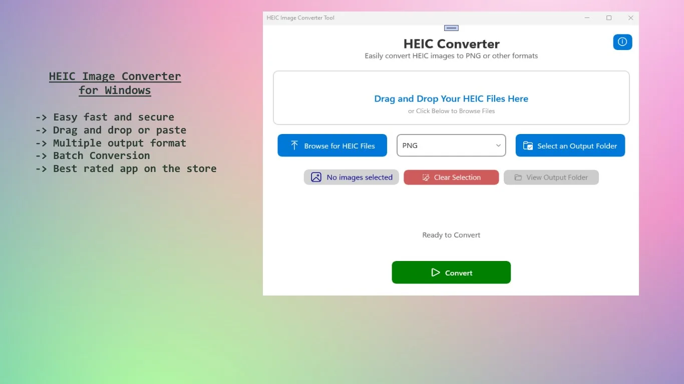 HEIC Image Converter - JPEG, PNG, BMP, GIF screenshot 1