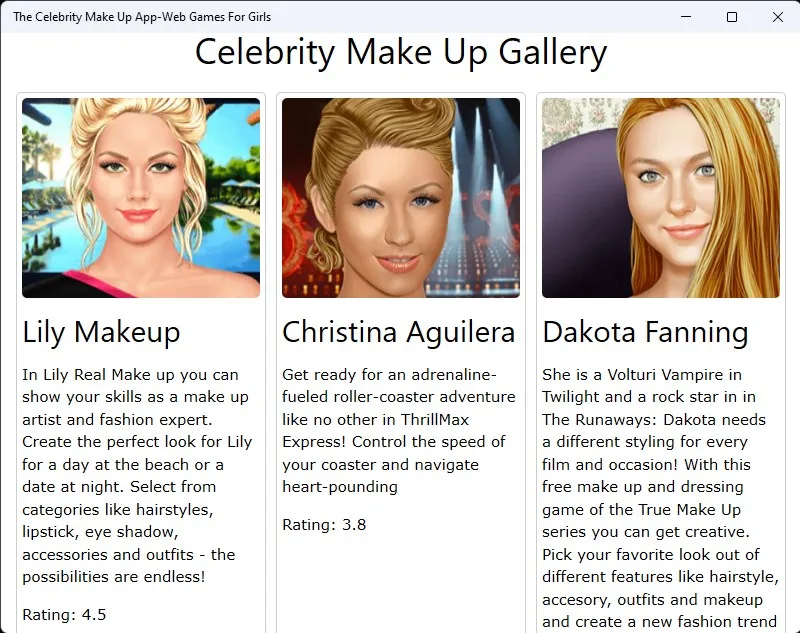The Celebrity Make Up App-Web Games For Girls screenshot 1