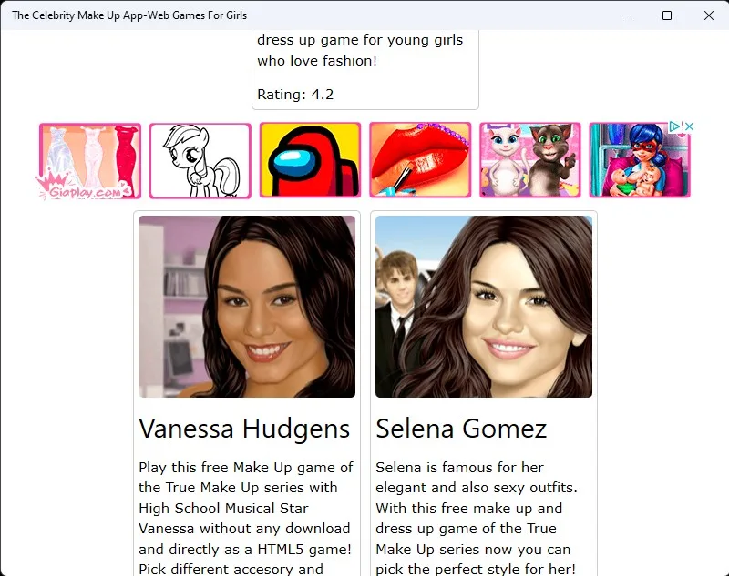 The Celebrity Make Up App-Web Games For Girls screenshot 2