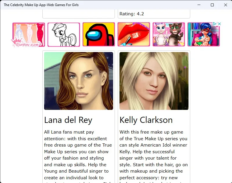 The Celebrity Make Up App-Web Games For Girls screenshot 3