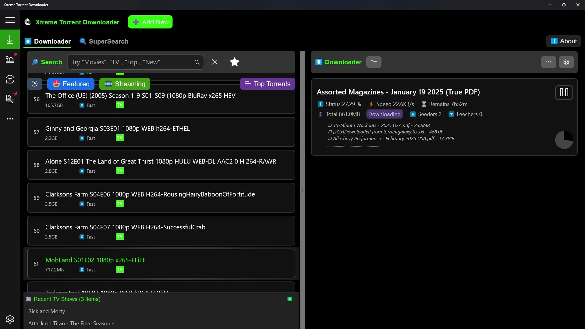 Xtreme Torrent Downloader screenshot 3