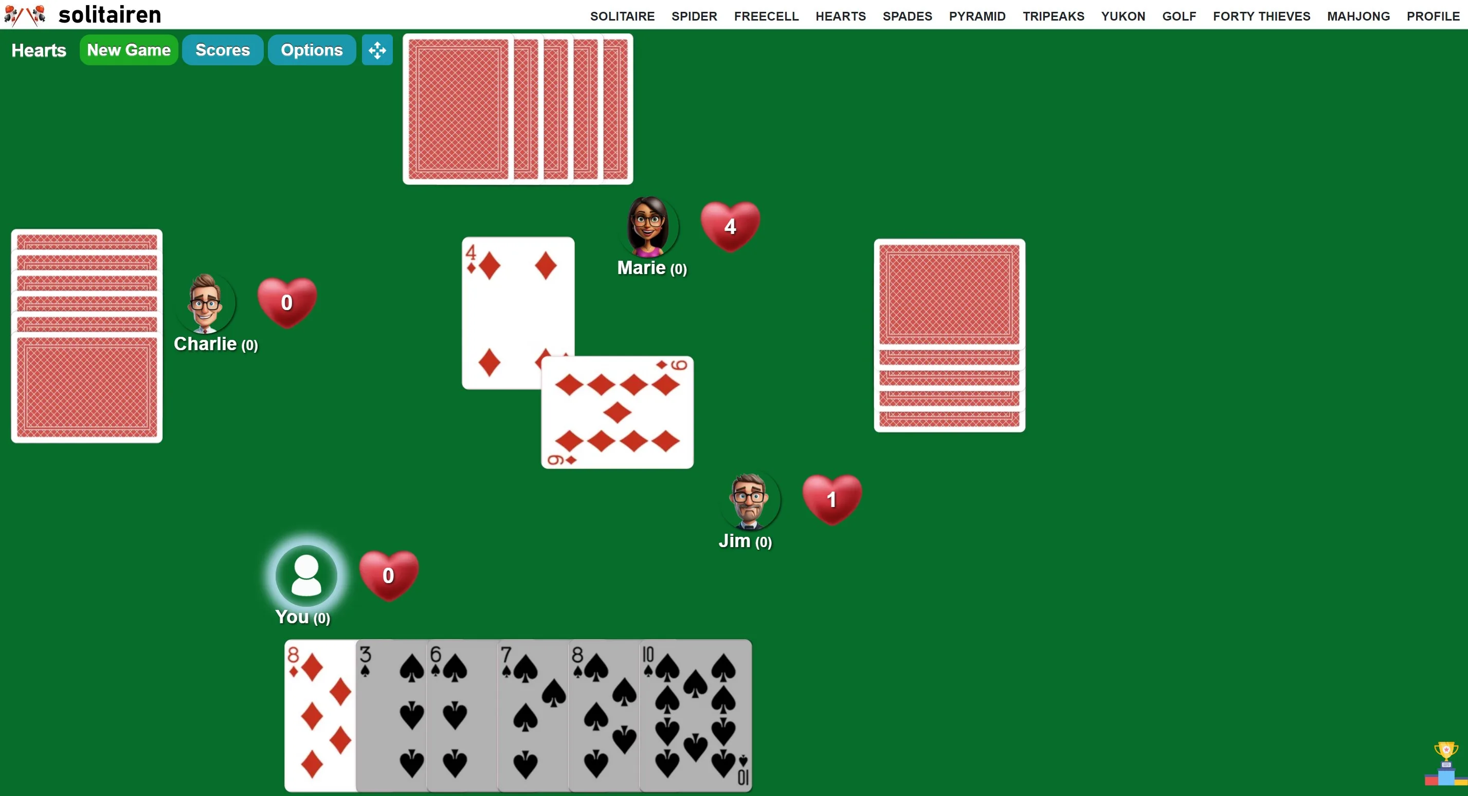 Hearts Solitairen screenshot 1