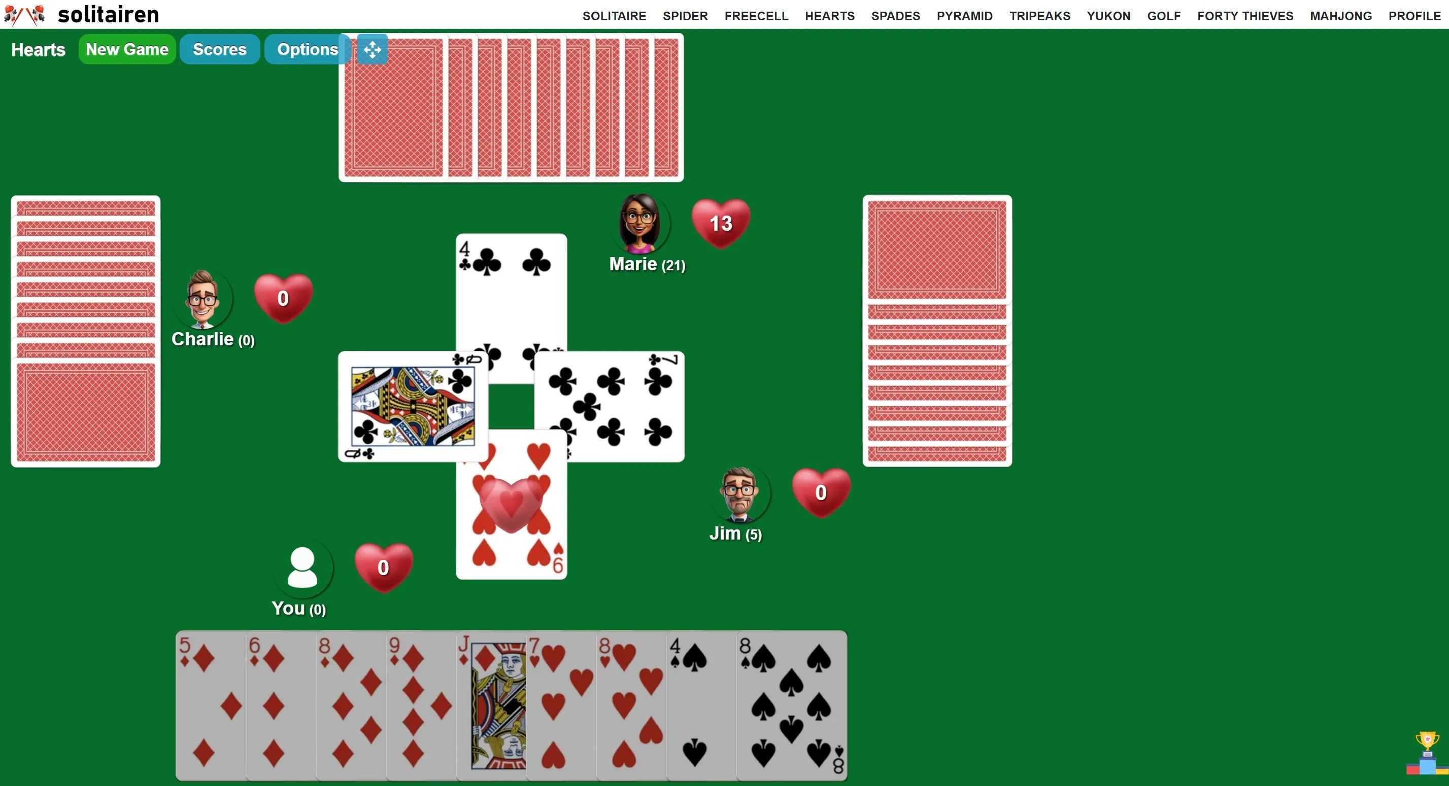 Hearts Solitairen screenshot 2