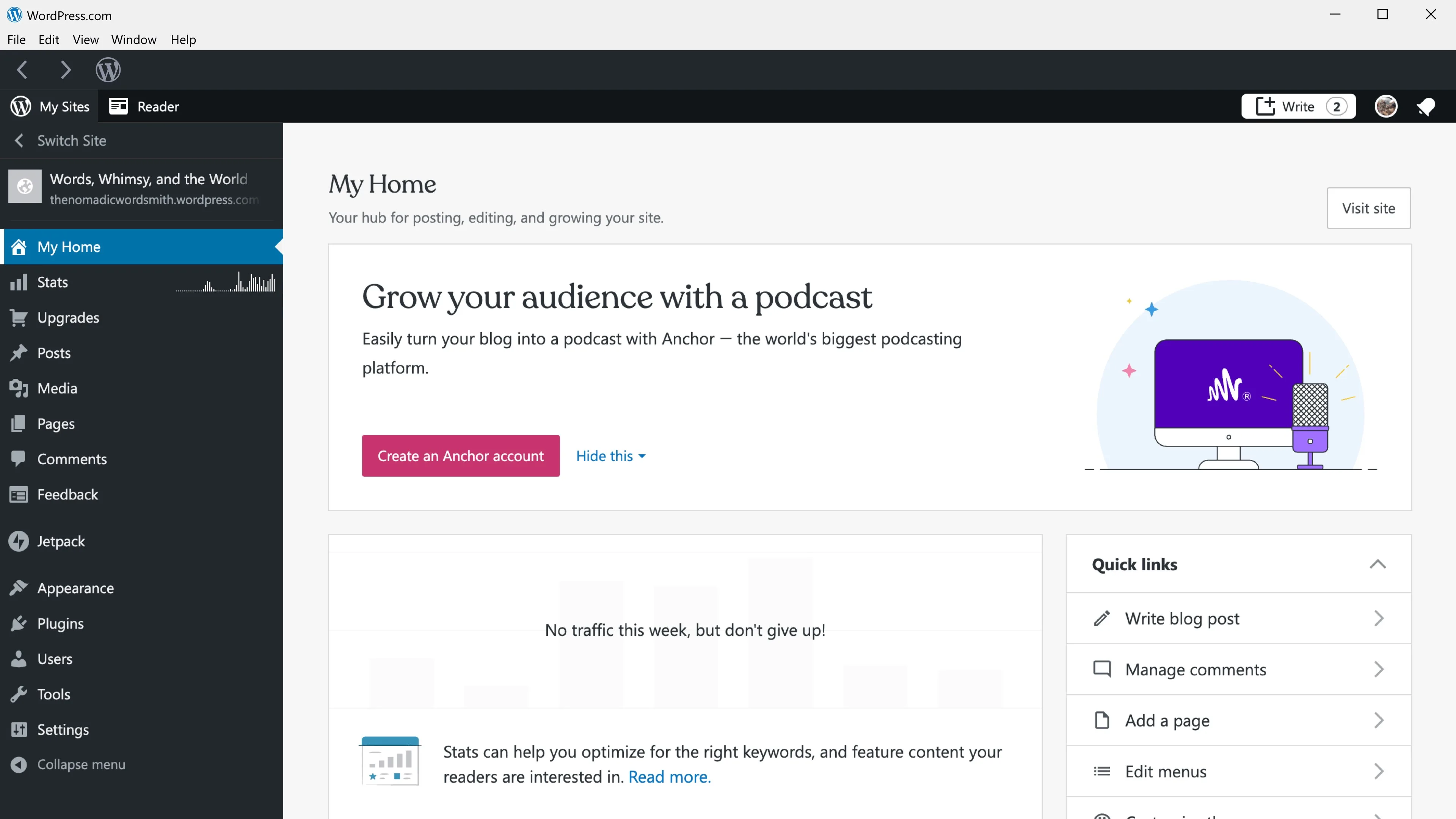 WordPress.com screenshot 2