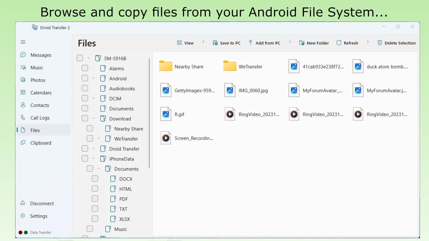 Droid Transfer screenshot 2