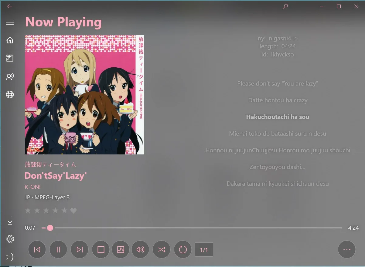 Aurora Music Online Lyrics Extension screenshot 2