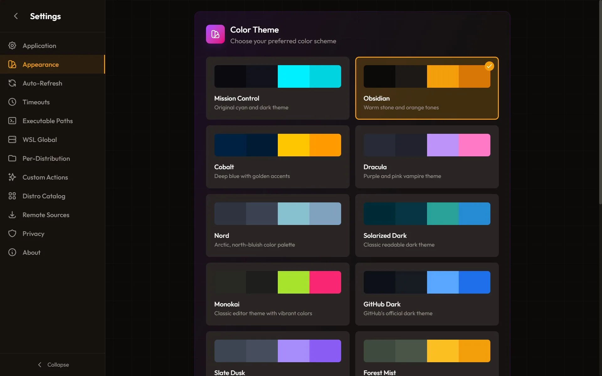 WSL UI screenshot 4