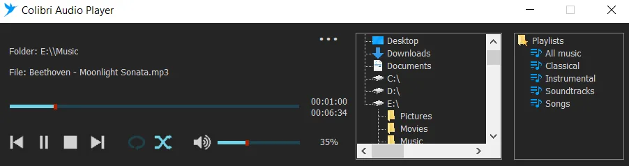 Colibri Audio Player screenshot 1