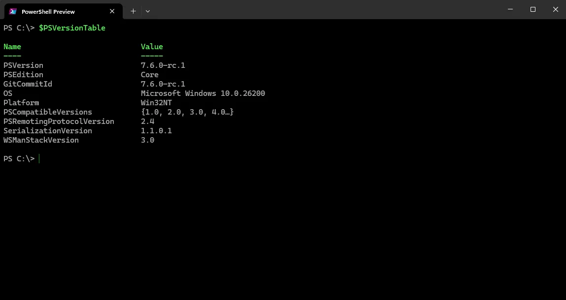 PowerShell Preview screenshot 1