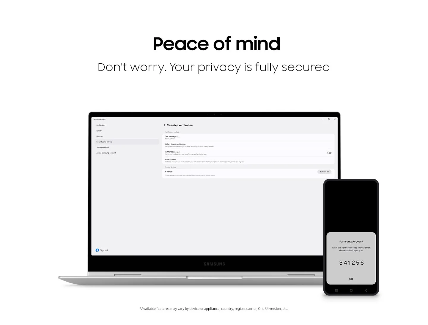 Samsung account screenshot 3