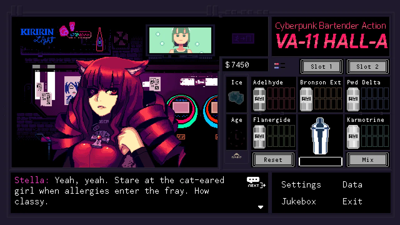 VA-11 Hall-A: Cyberpunk Bartender Action screenshot 1