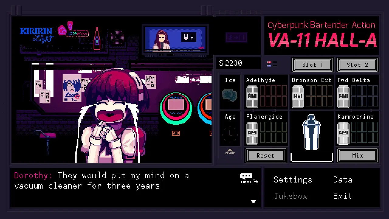 VA-11 Hall-A: Cyberpunk Bartender Action screenshot 2