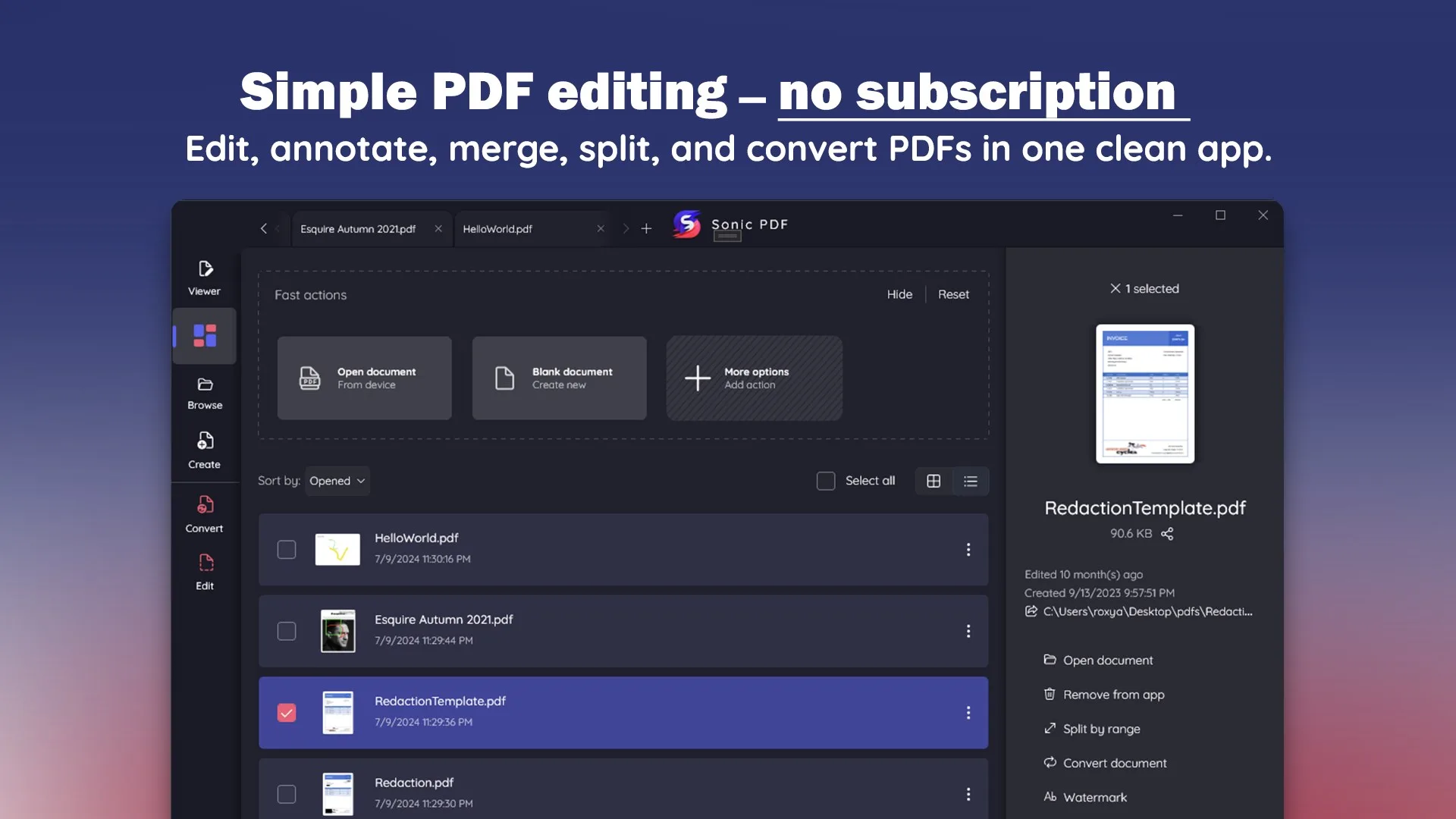 Sonic PDF – Edit, Merge & Convert PDFs screenshot 2