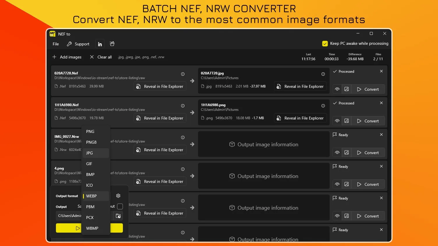 NEF to JPG - Batch Image Converter screenshot 1
