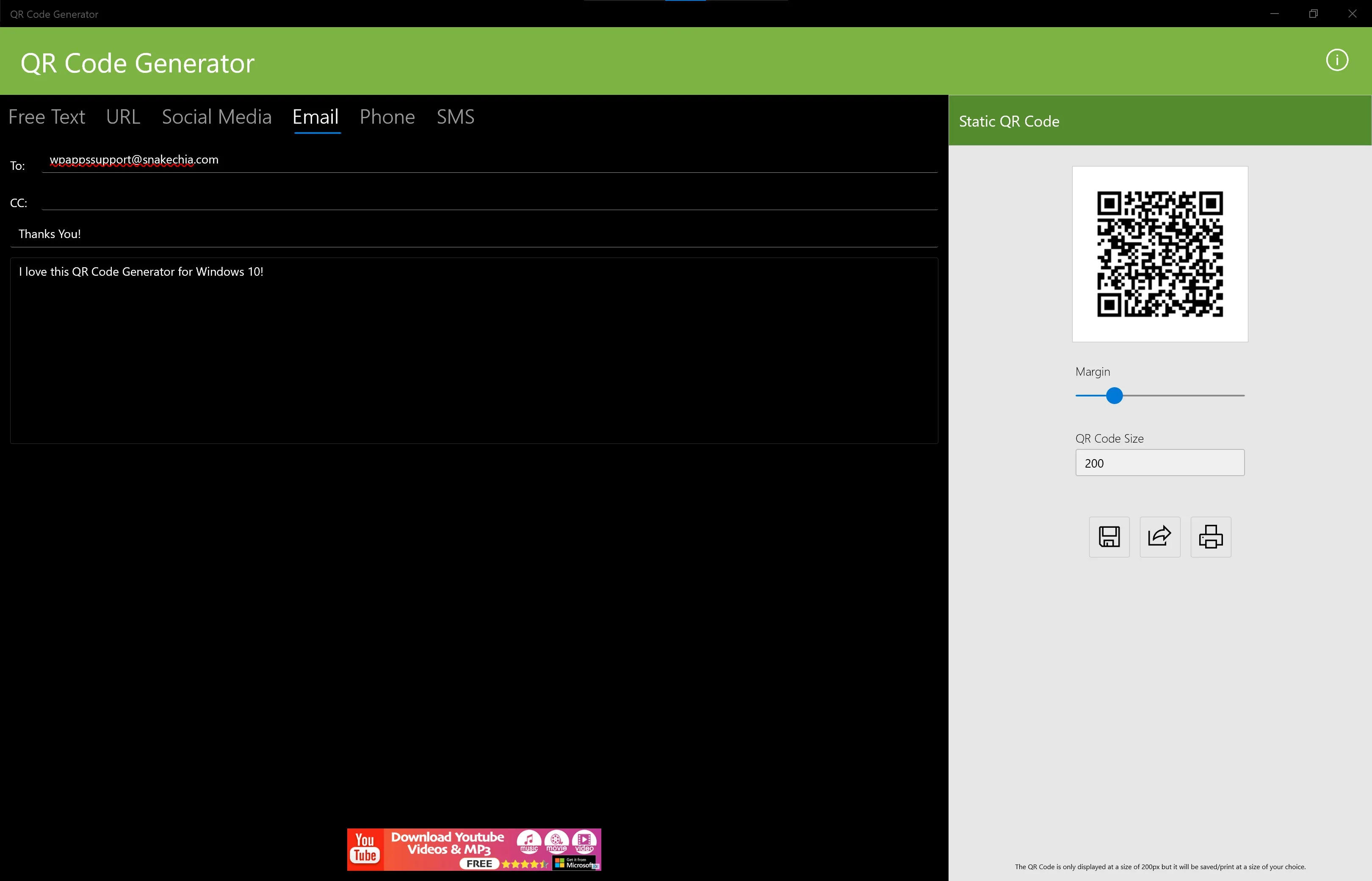 QR Code Generator for Windows 10 screenshot 2