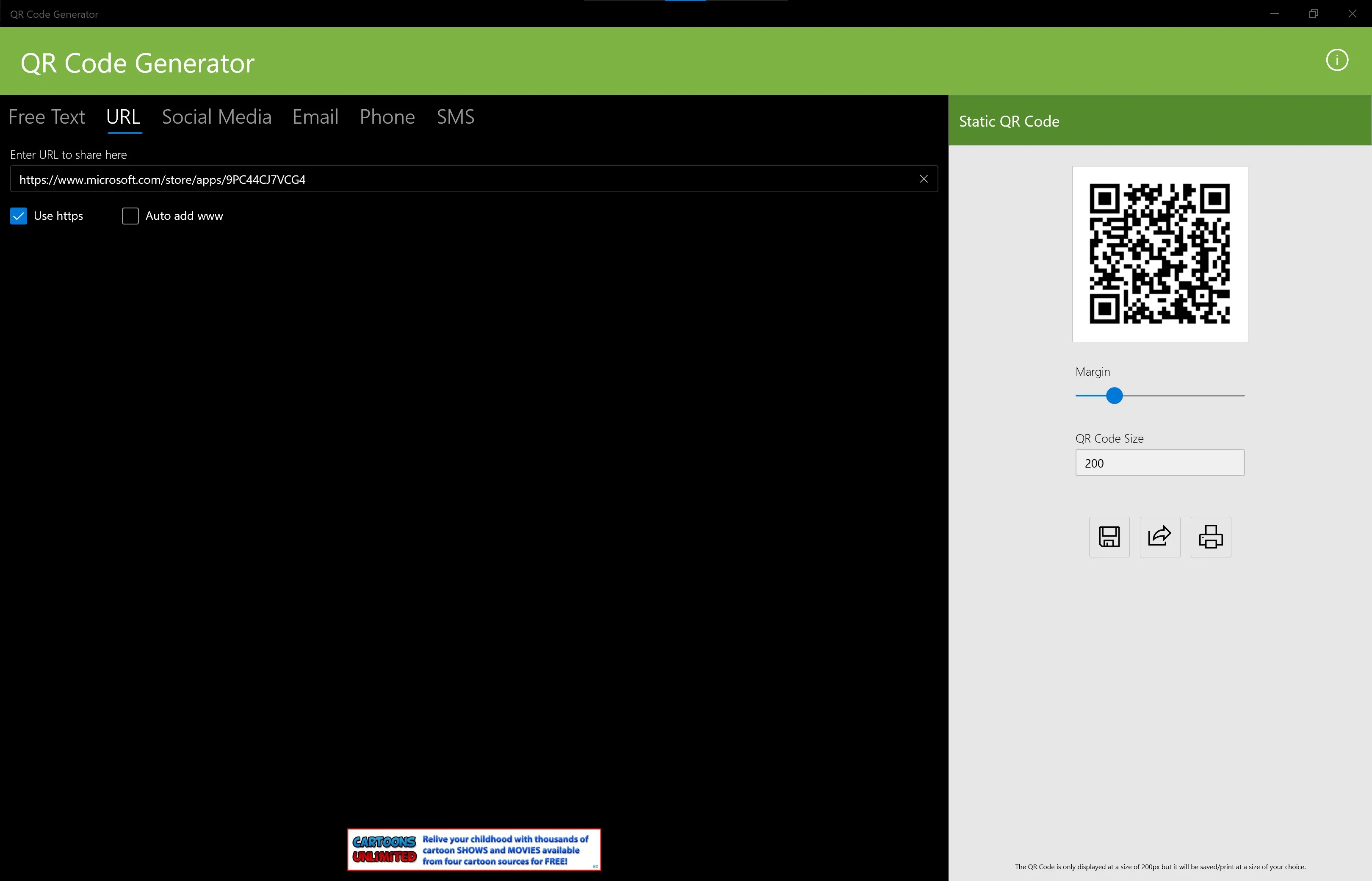 QR Code Generator for Windows 10 screenshot 4