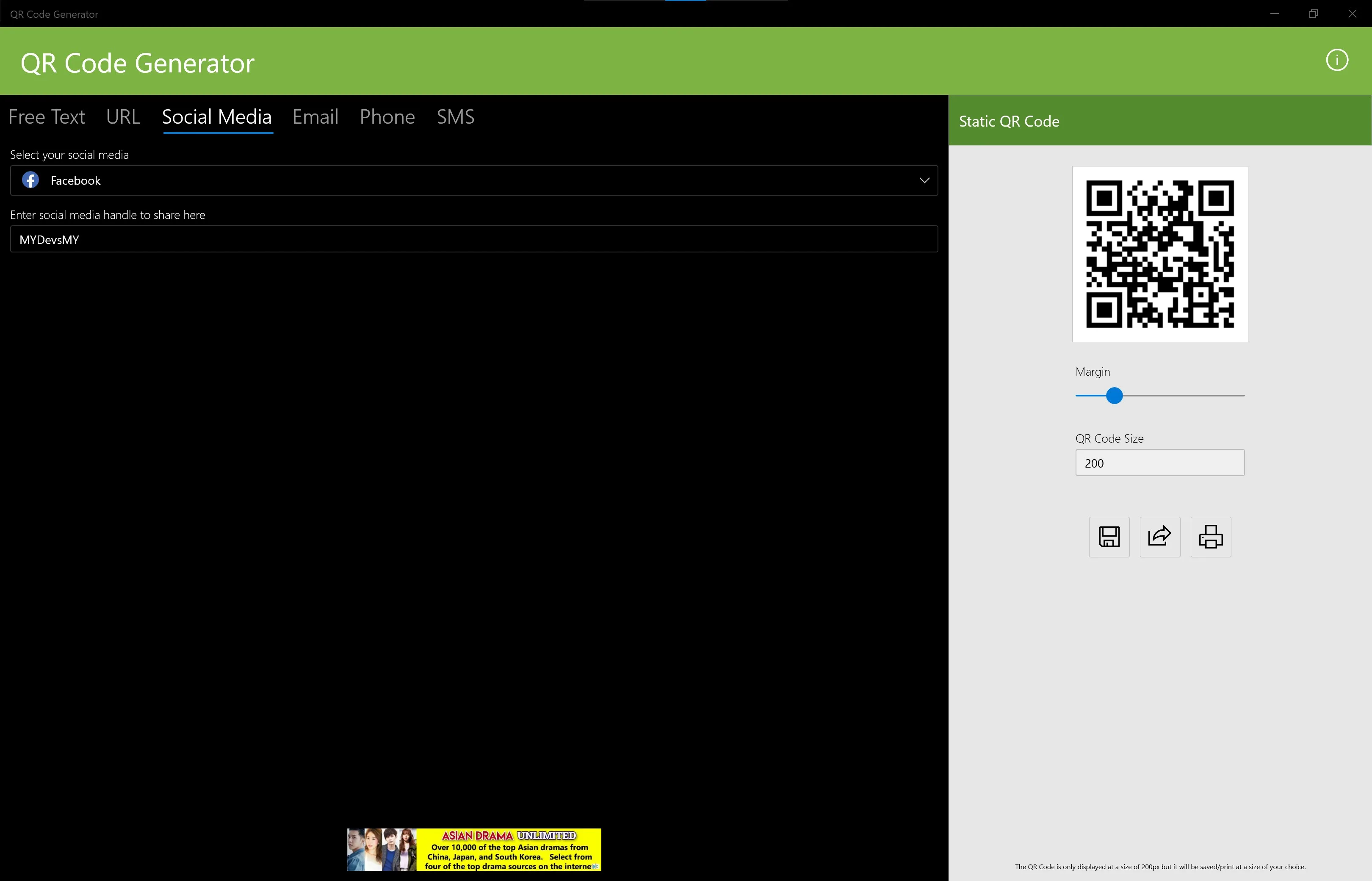 QR Code Generator for Windows 10 screenshot 5