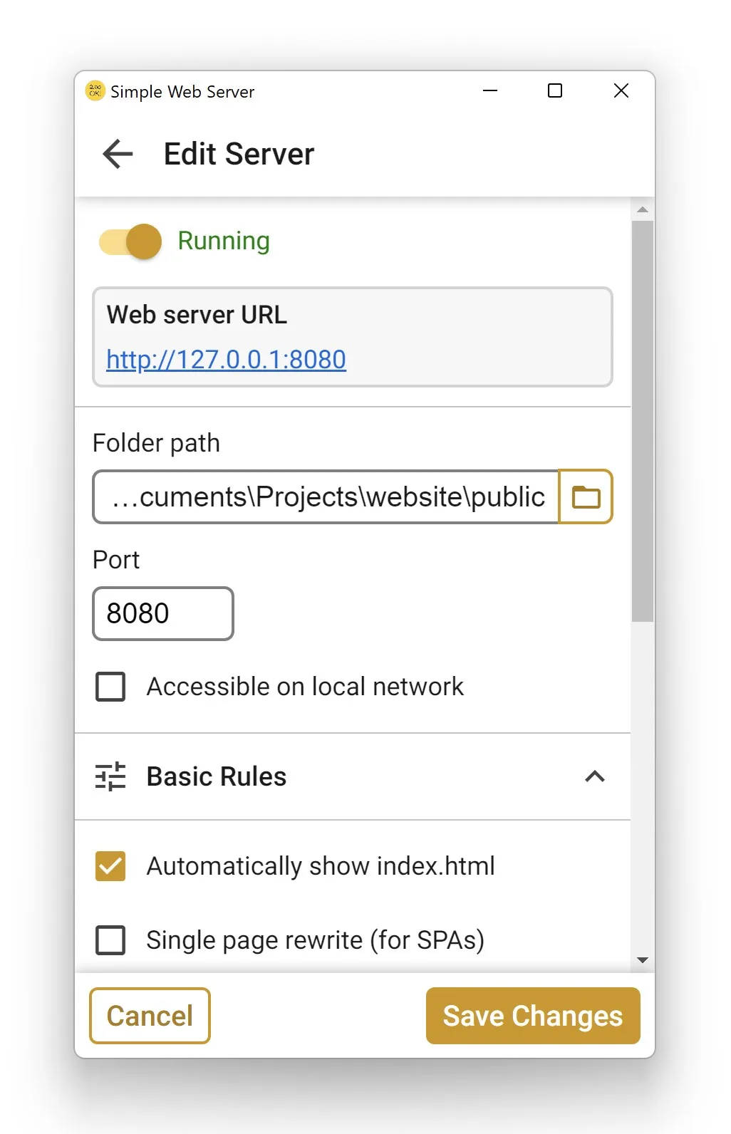 Simple Web Server screenshot 2
