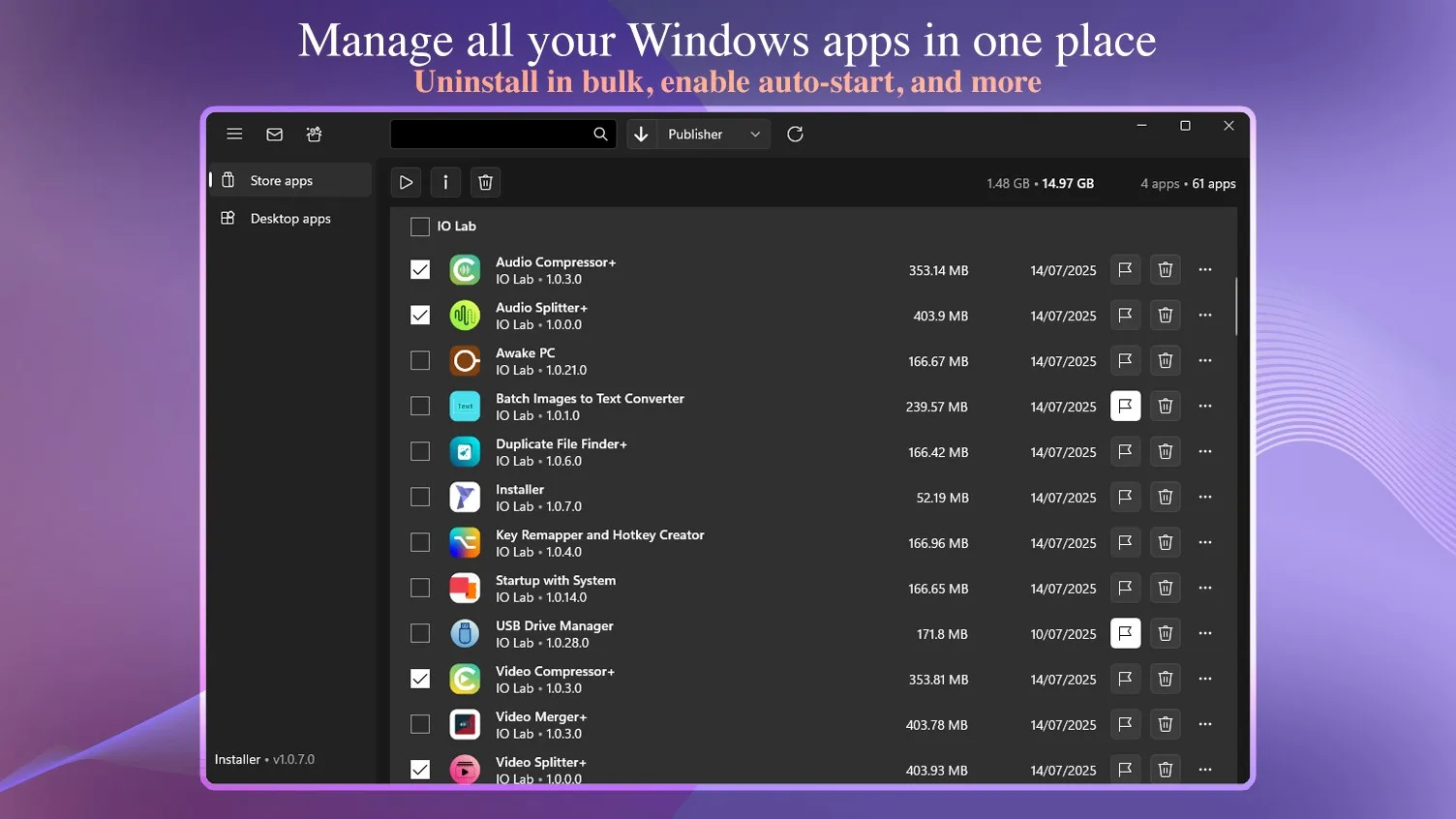 Installer - Bulk Uninstaller & Startup Manager screenshot 5