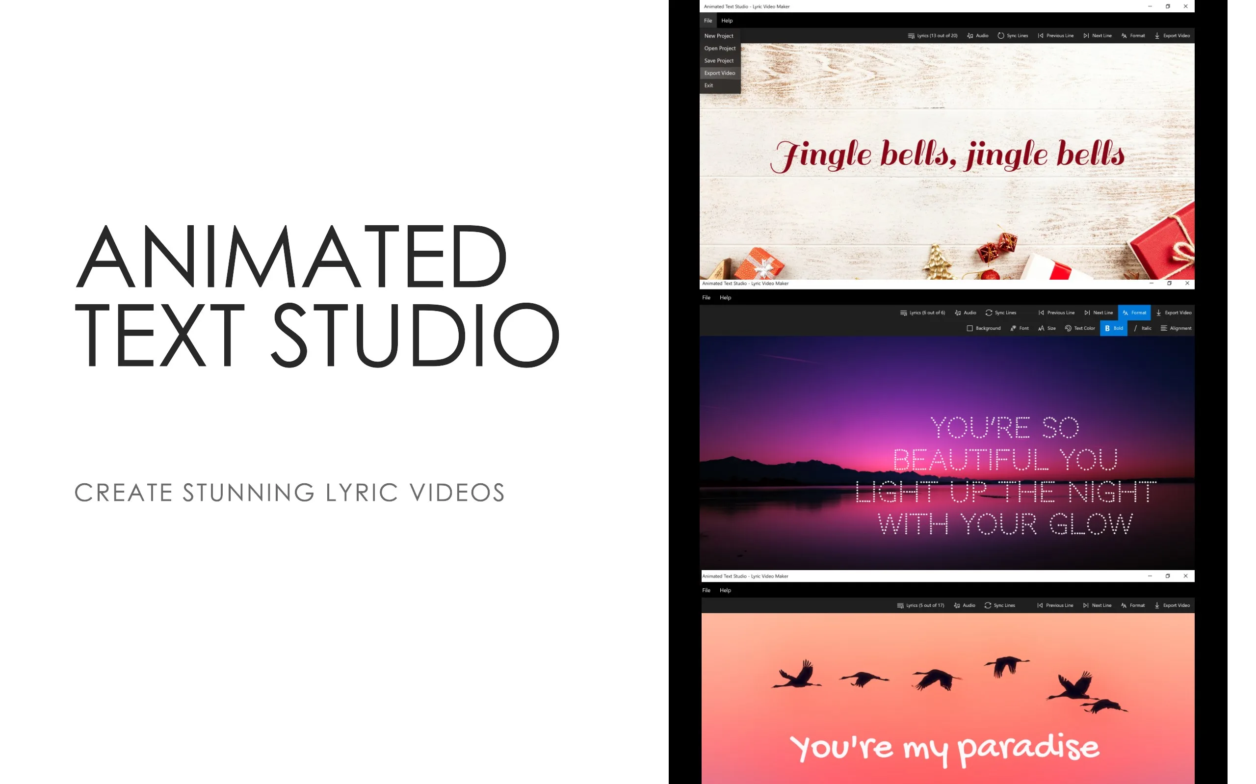Animated Text Studio - Lyric Video Maker screenshot 1