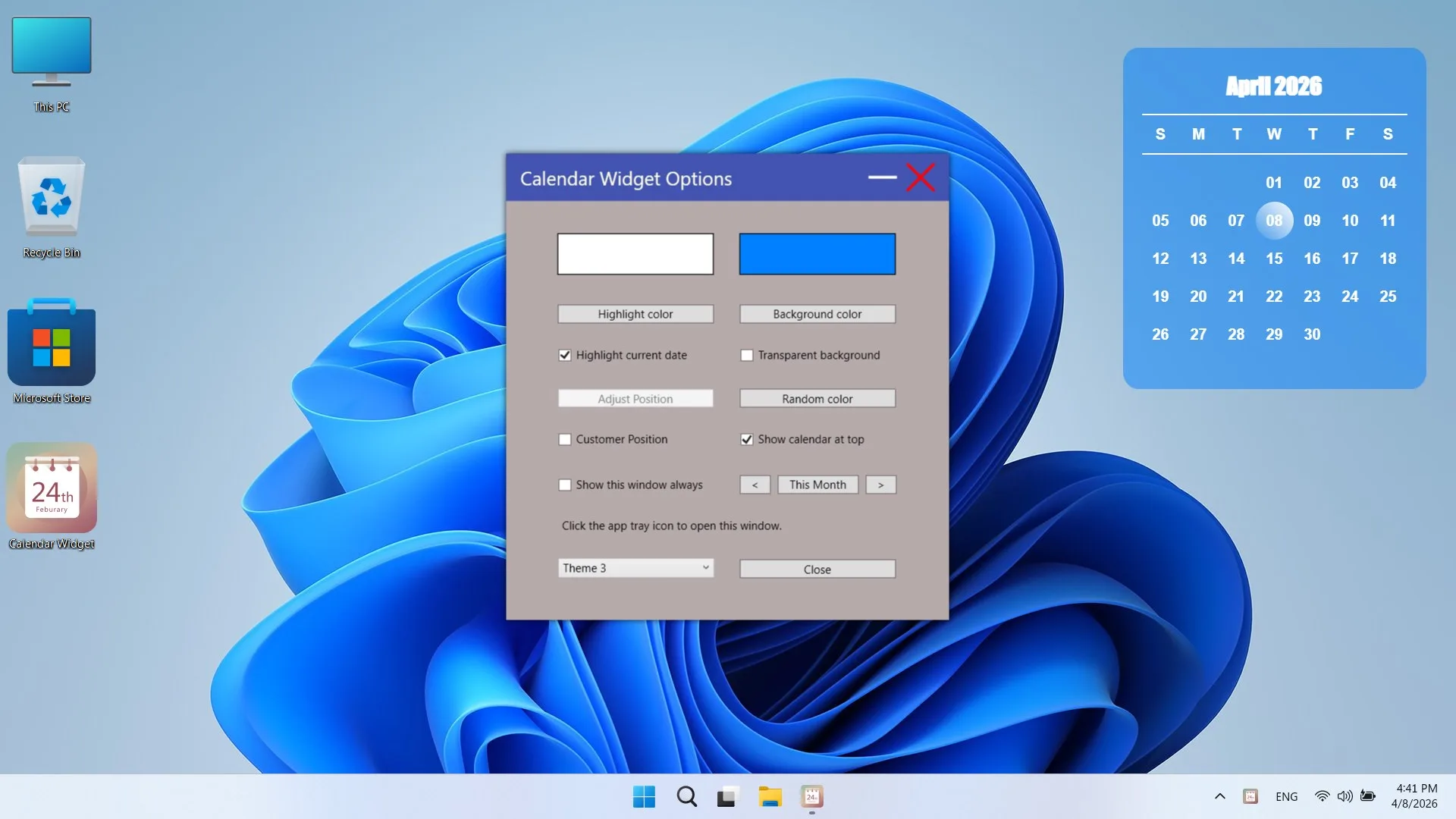 Calendar Widget screenshot 5