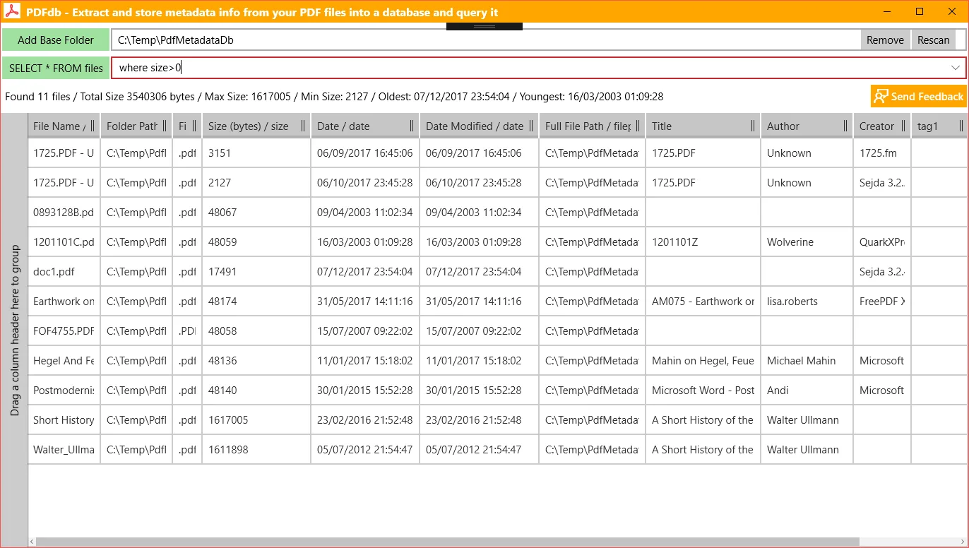 PDF database screenshot 1