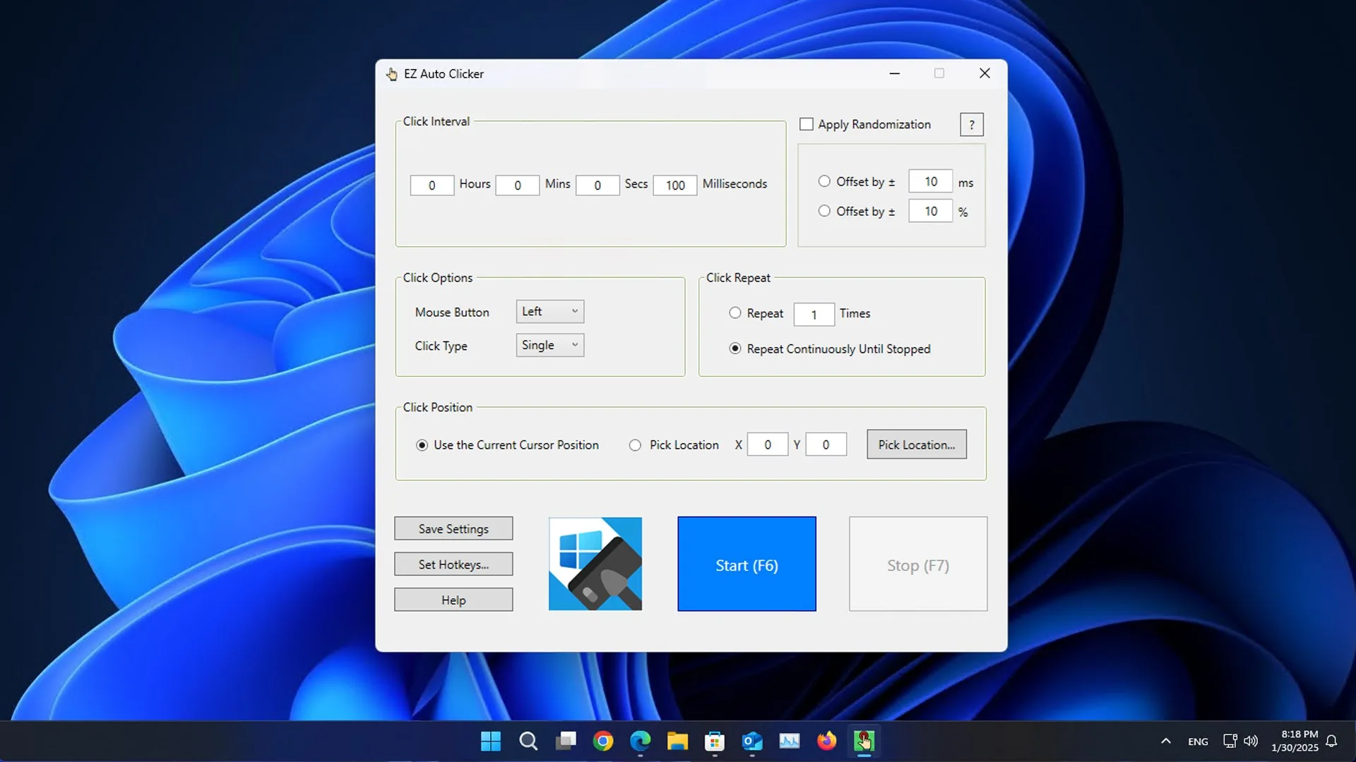 EZ Auto Clicker screenshot 1