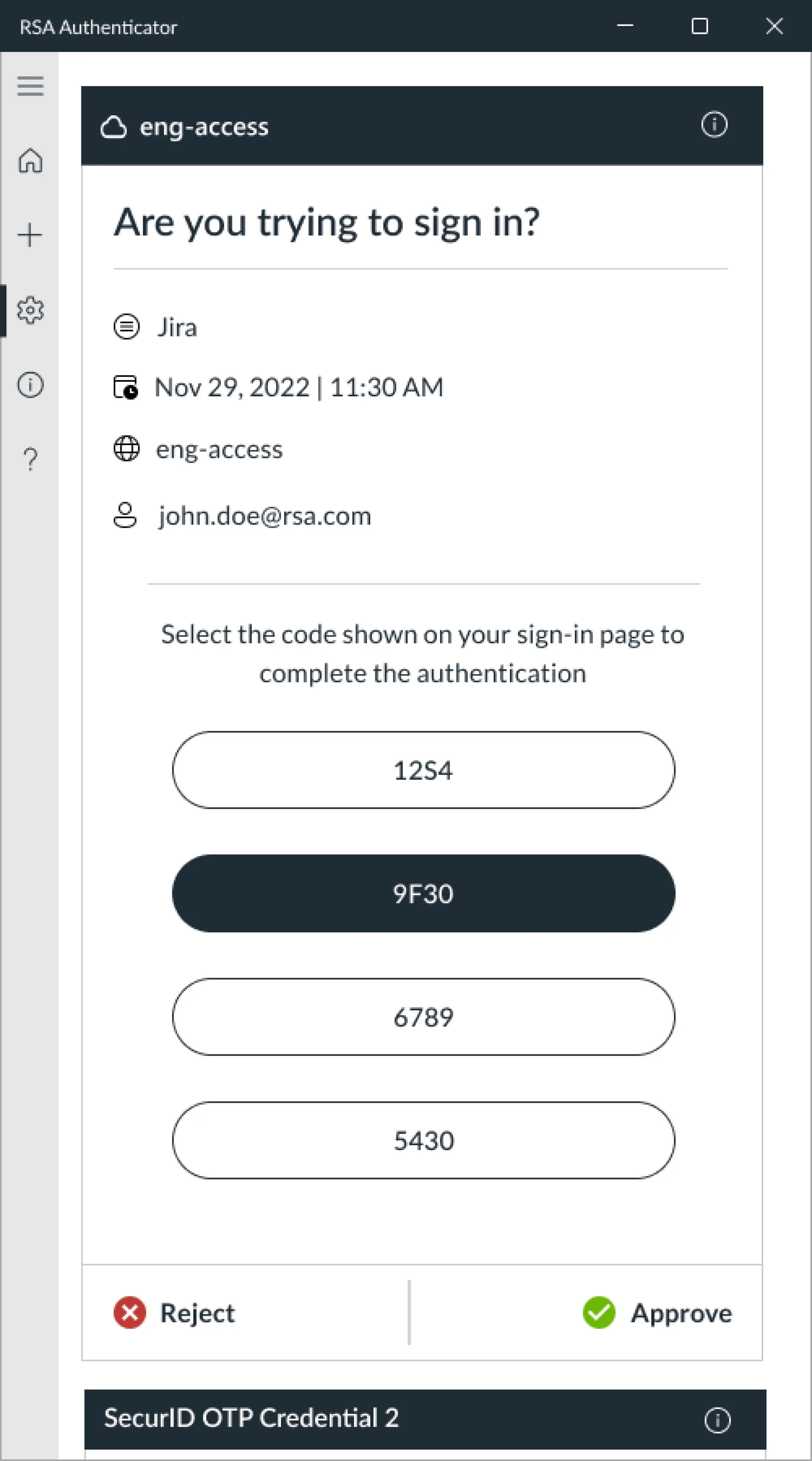 RSA Authenticator screenshot 2
