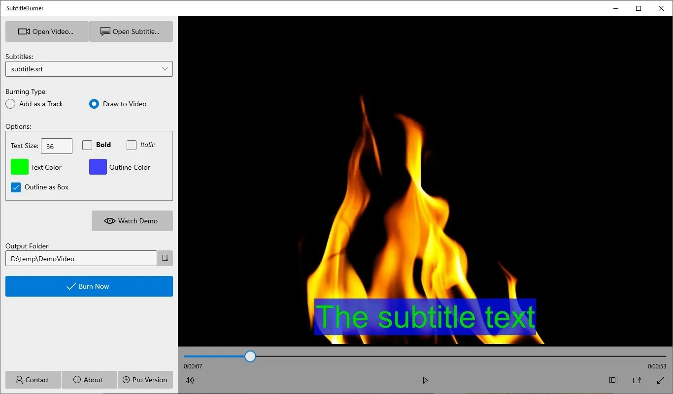 Subtitles Burner screenshot 1