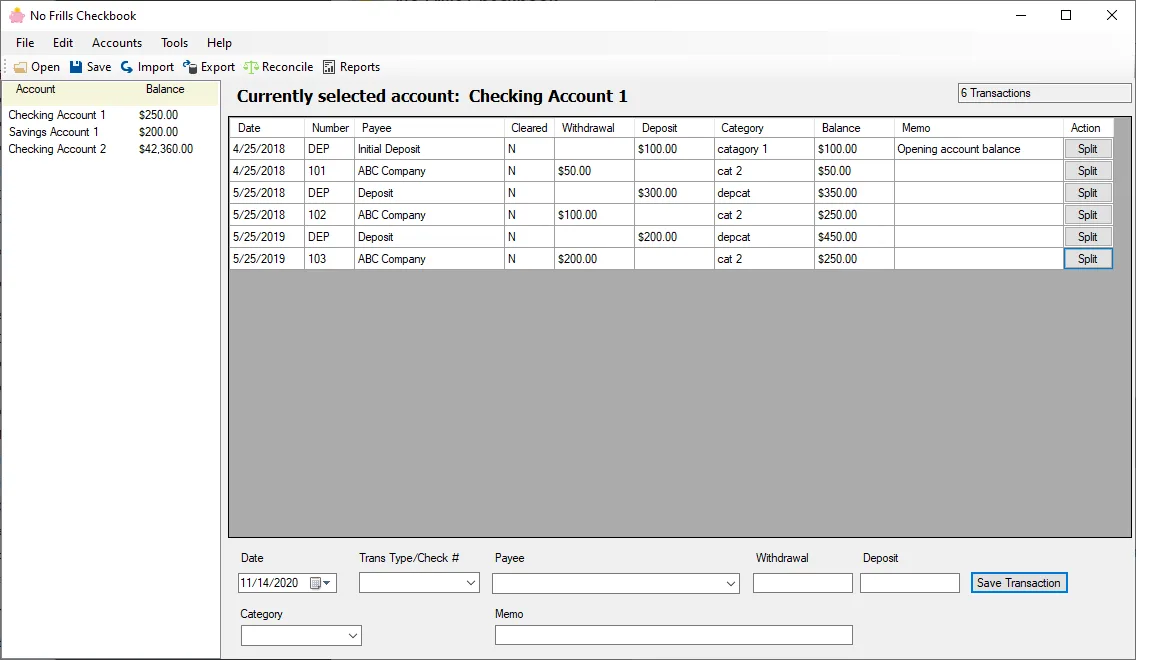 No Frills Checkbook screenshot 3