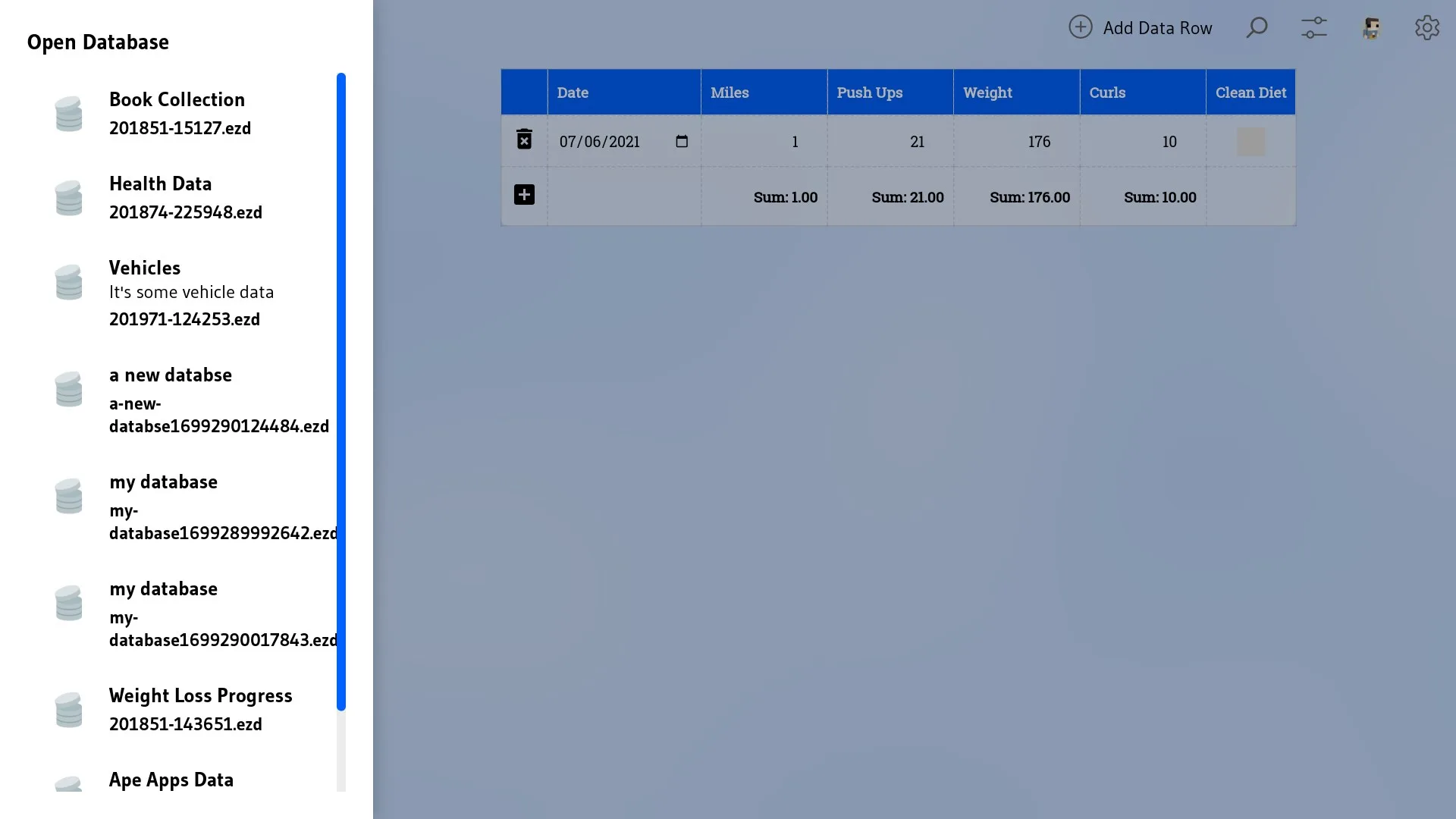 EZ Database screenshot 2