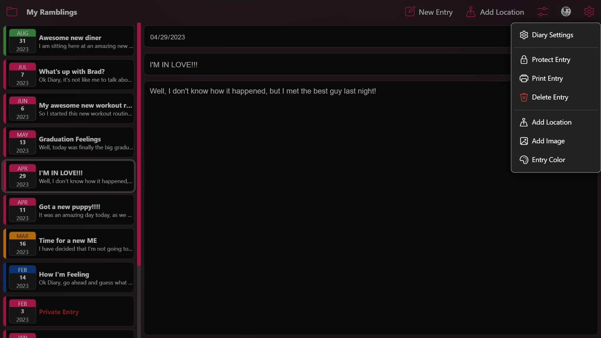 EZ Diary screenshot 1