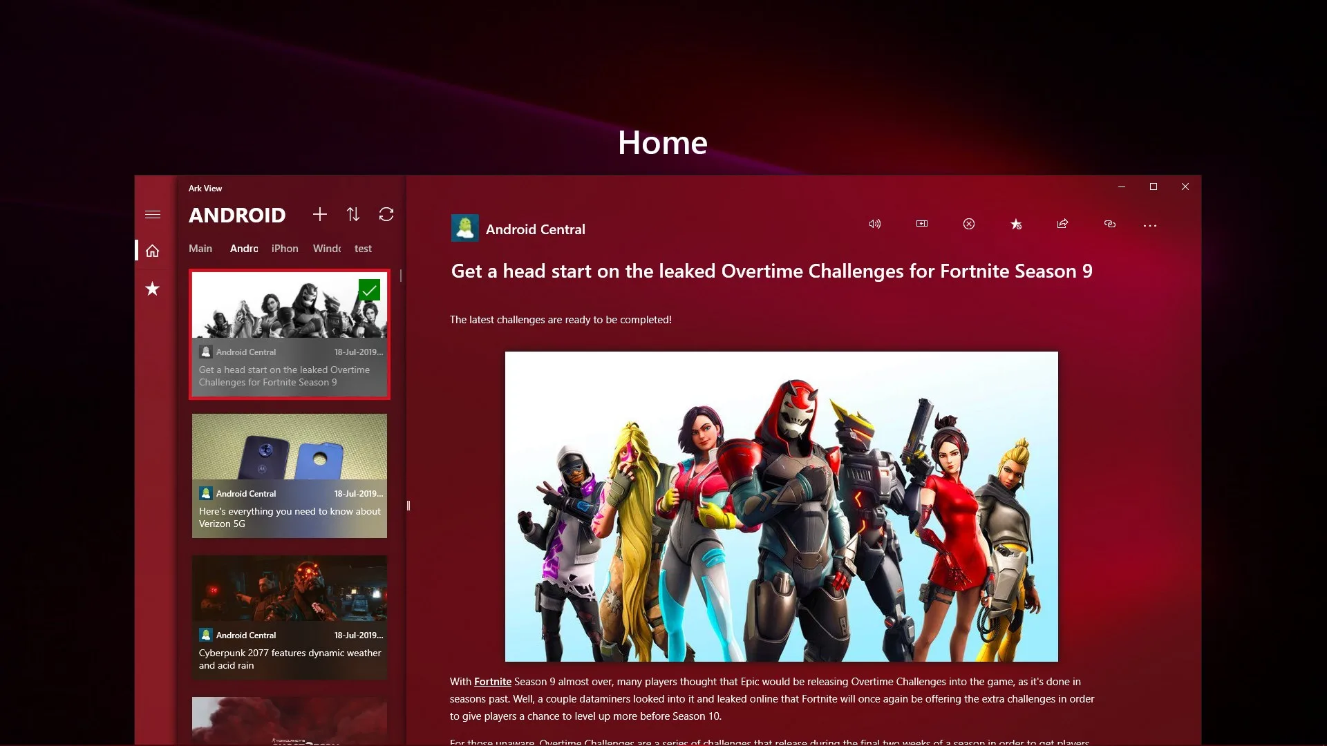 Ark View - RSS Reader for Windows screenshot 1