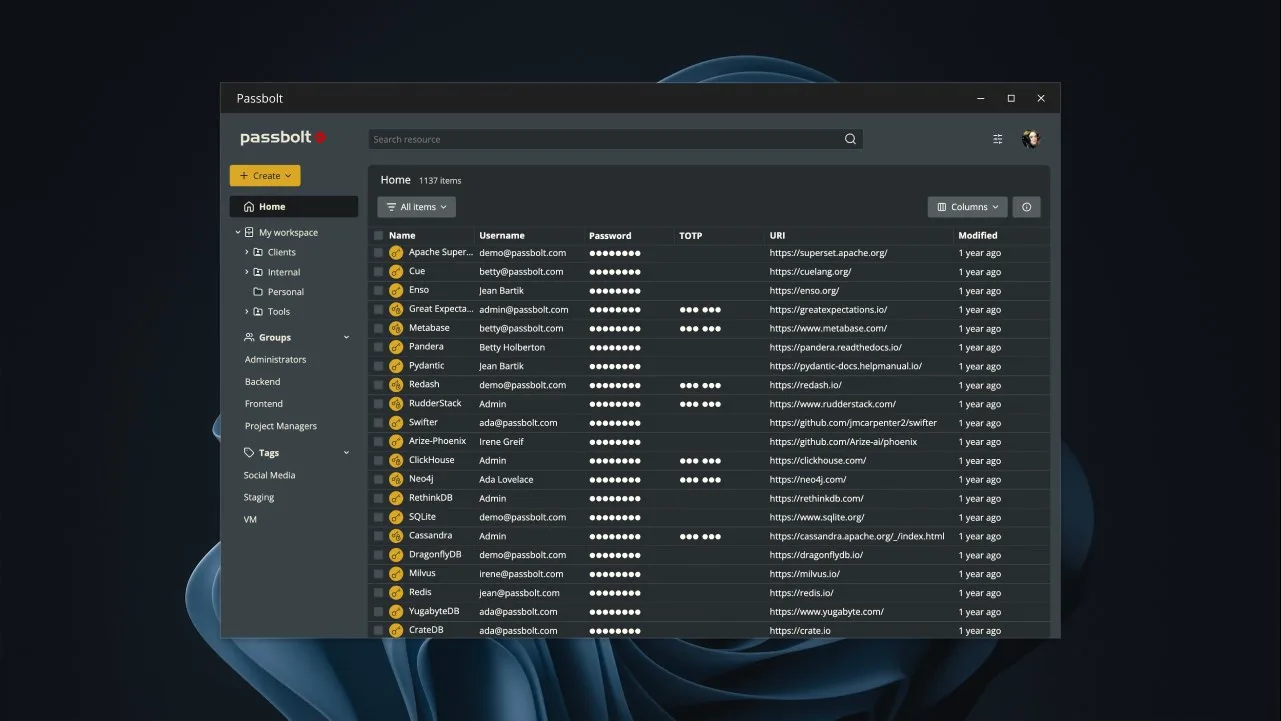Passbolt screenshot 1