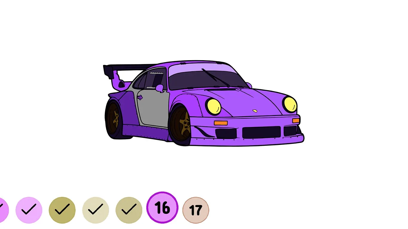Cars Paint by Number -Vehicle Coloring Book screenshot 4