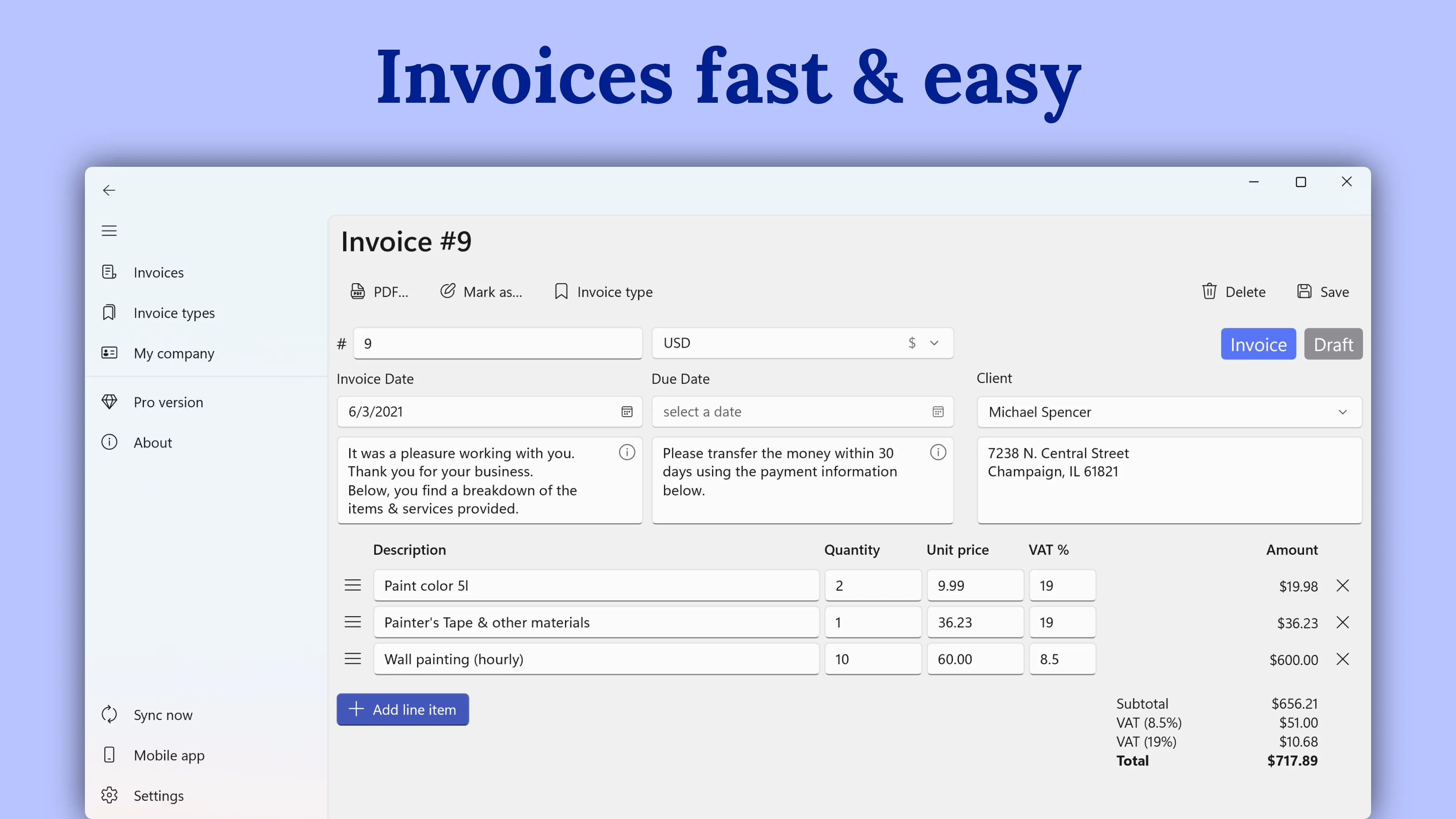 SubTotal: Invoice & Billing screenshot 2