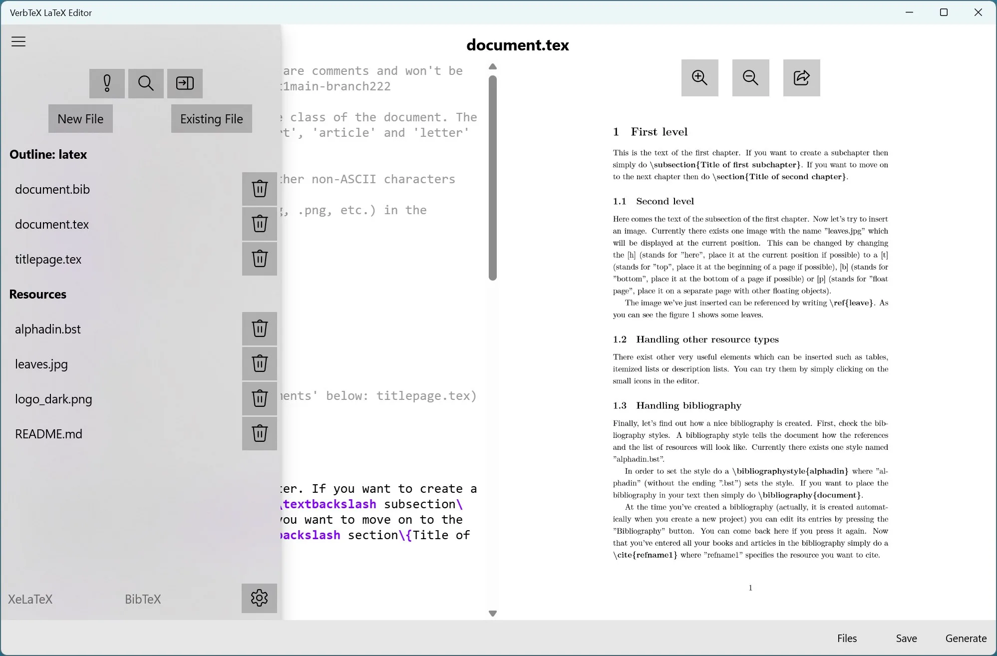 VerbTeX LaTeX Editor screenshot 2