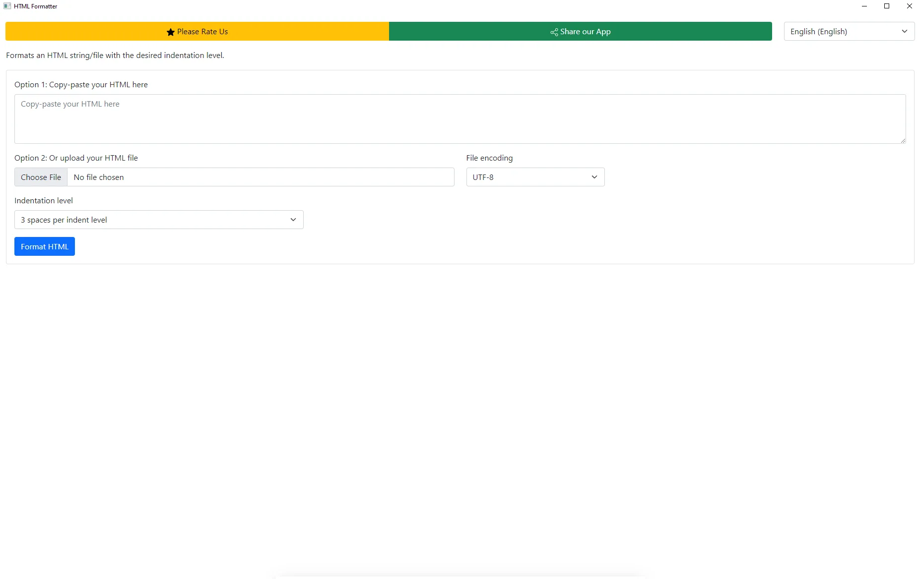 HTML Formatter screenshot 1