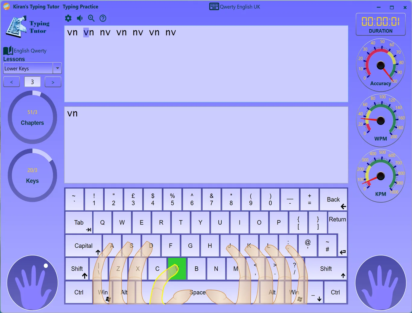 Kiran's Typing Tutor screenshot 3