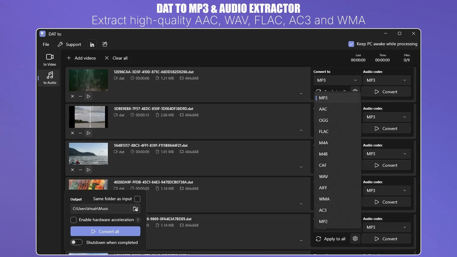 DAT to MP4/MP3 - Convert VCD & Legacy Video screenshot 2