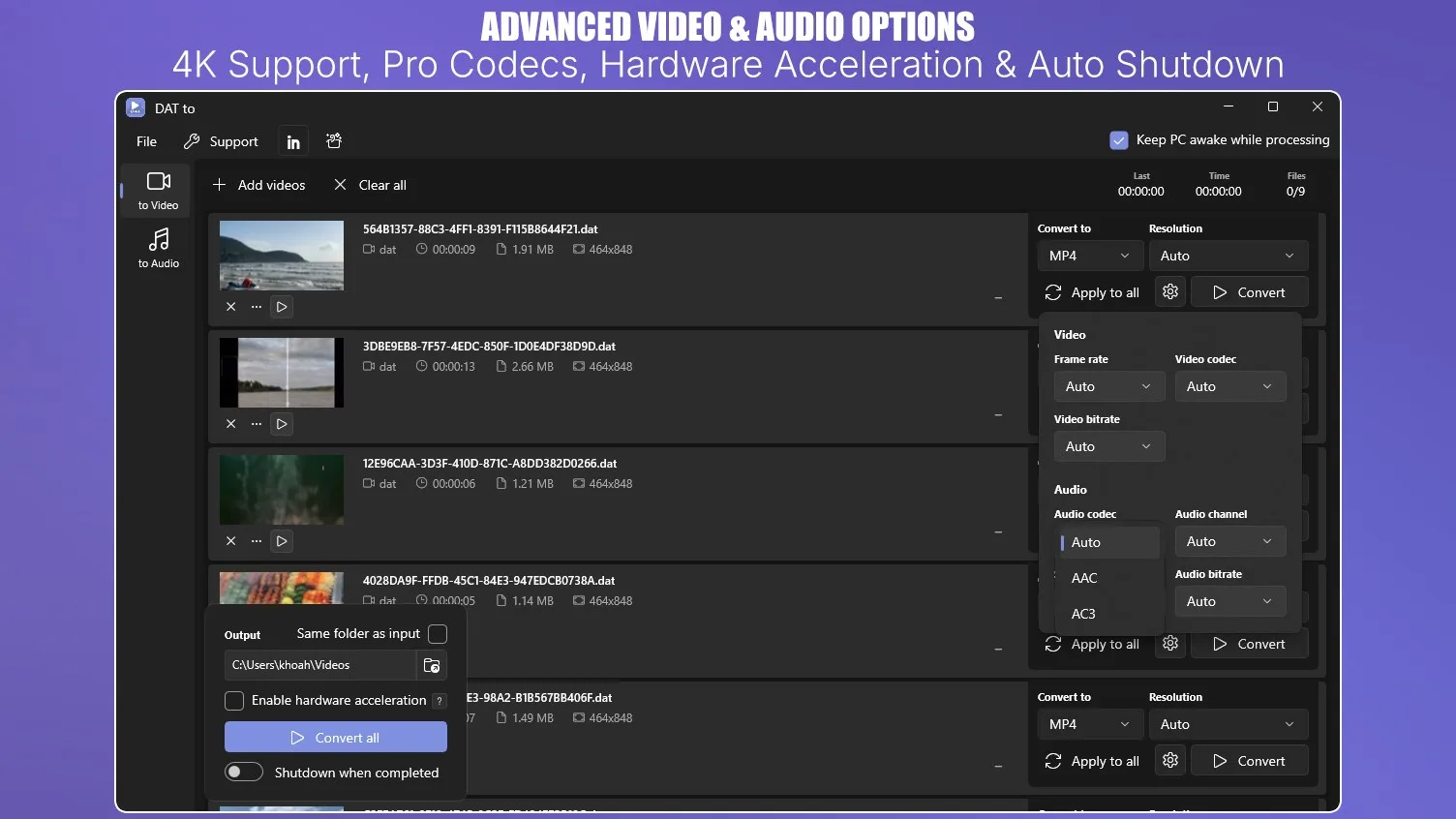 DAT to MP4/MP3 - Convert VCD & Legacy Video screenshot 3