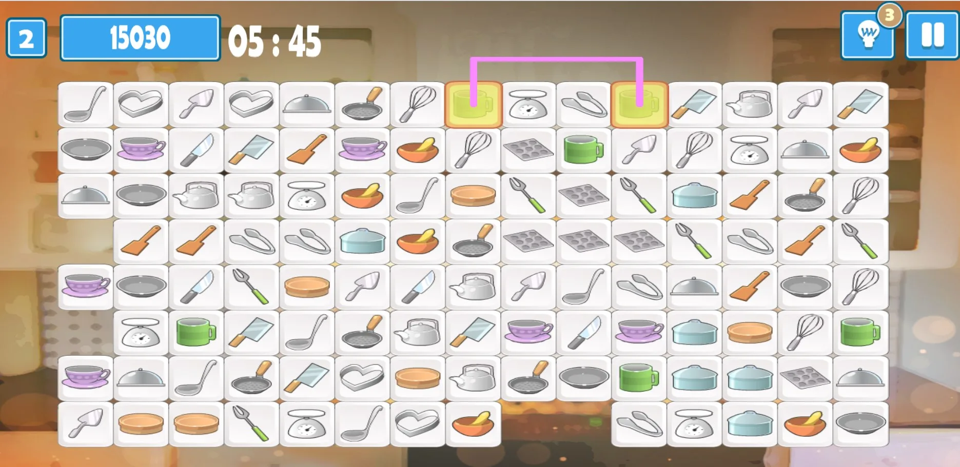 Onet Connect Kitchen Mahjong Classic screenshot 1