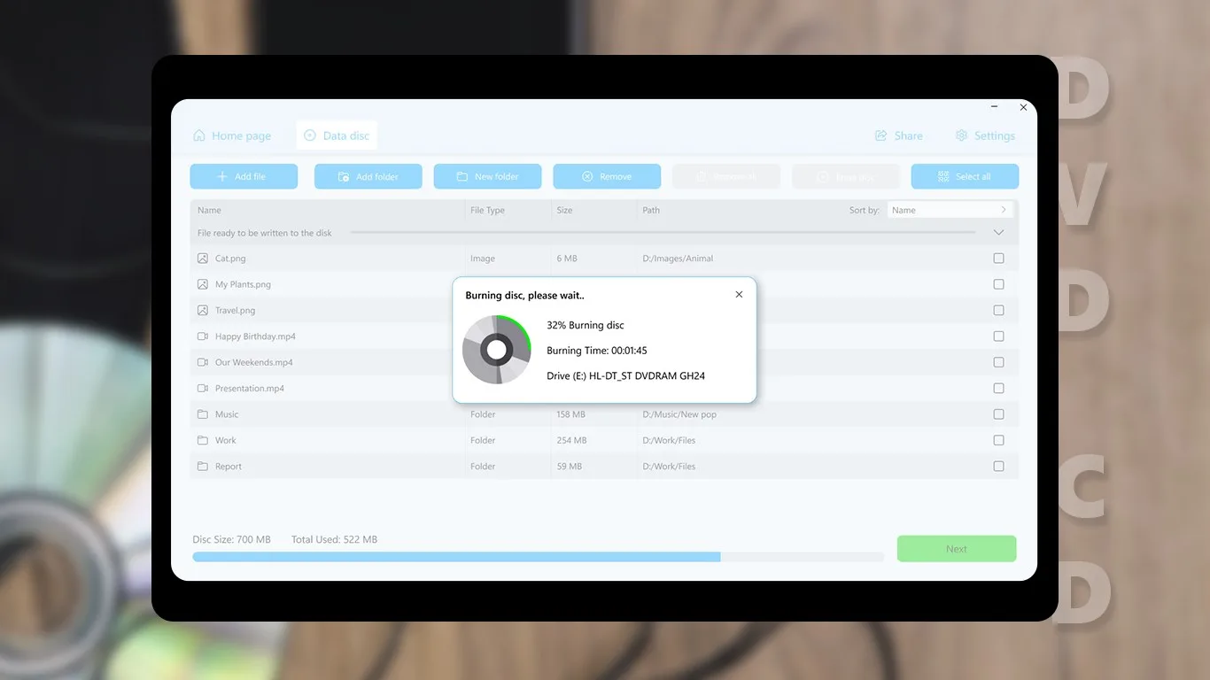 DVD CD Blu-ray Burner PRO screenshot 3