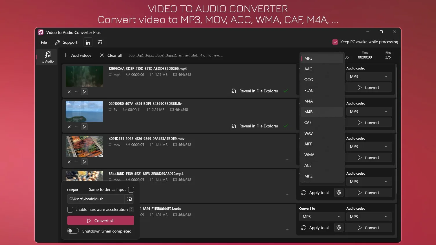MP4 to MP3 - Video to Audio Converter screenshot 1