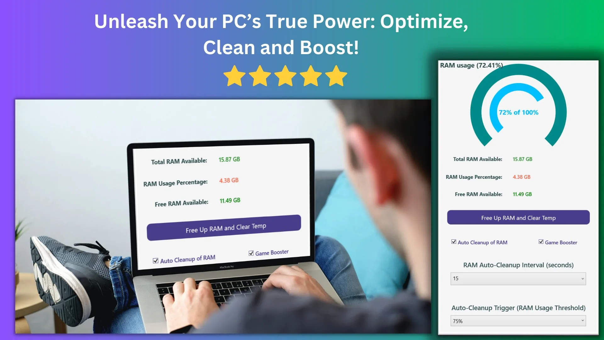 Ram Cleaner: Game Booster, PC Optimizer screenshot 1