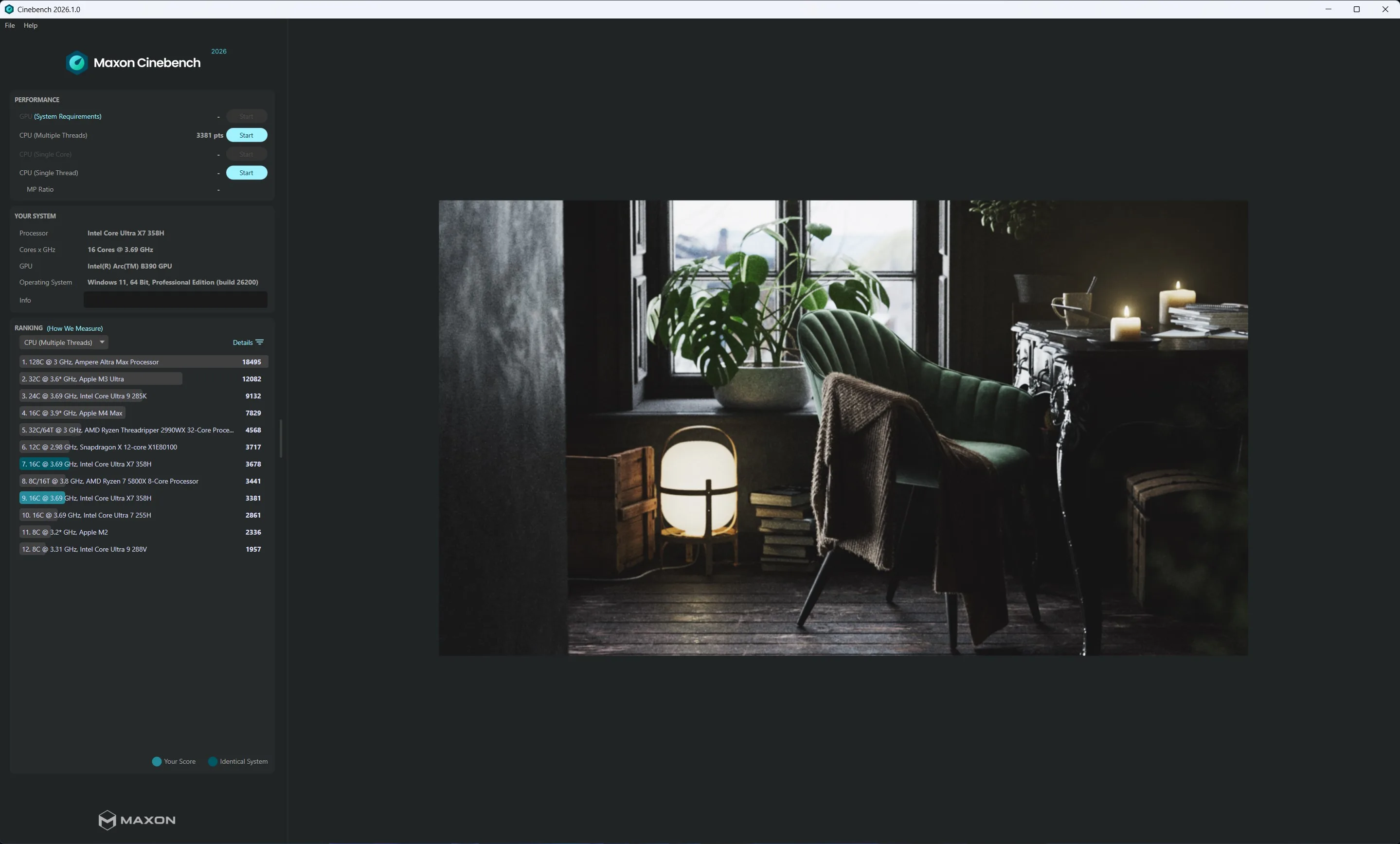 Cinebench screenshot 1