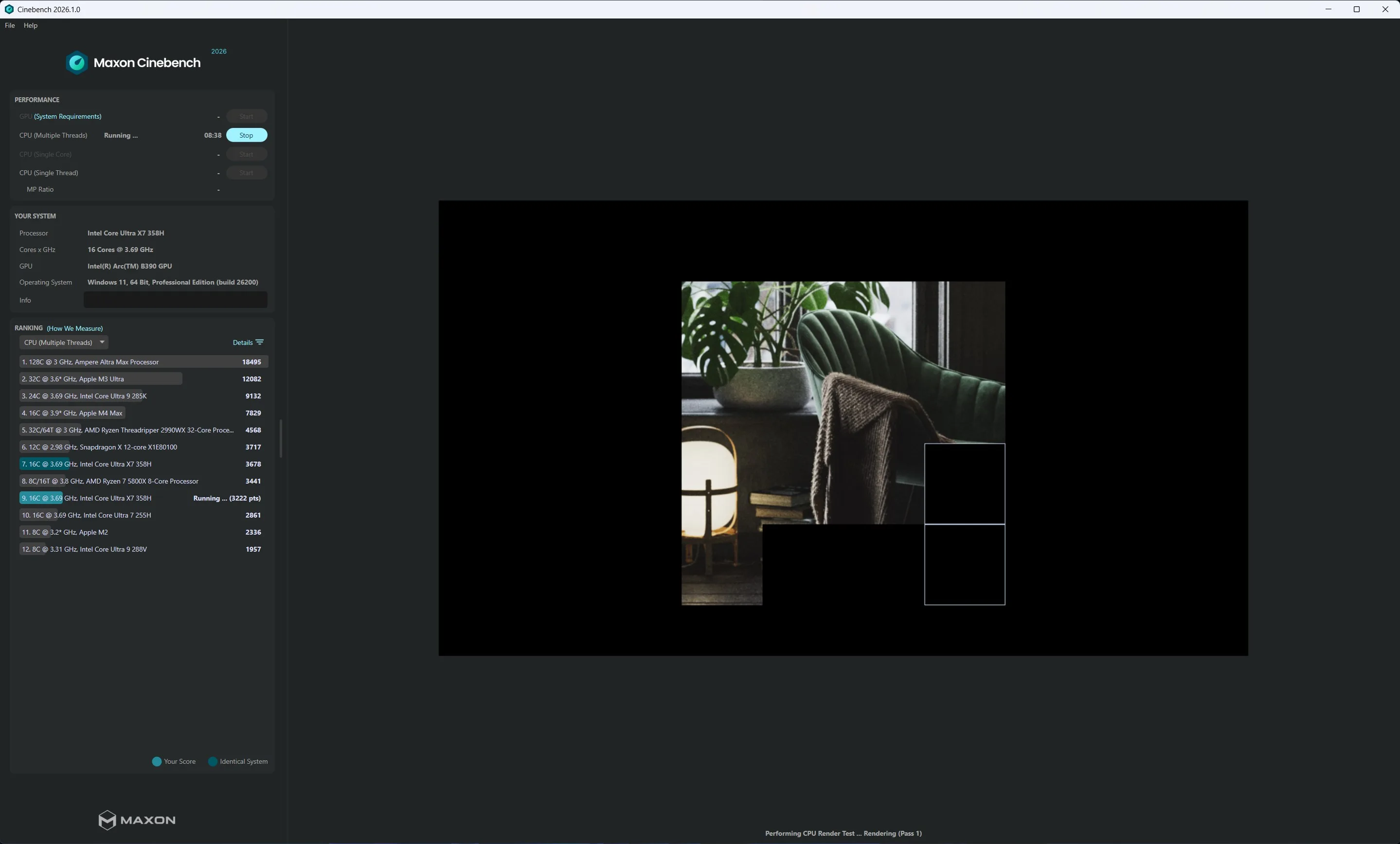 Cinebench screenshot 3