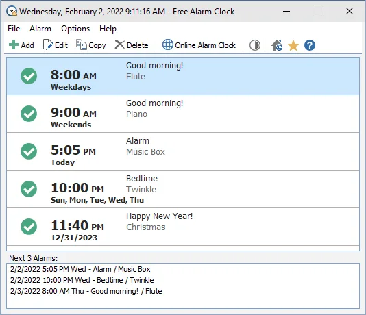 Free Alarm Clock screenshot 1